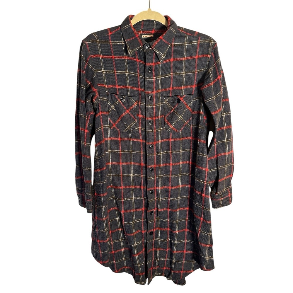 KAPITAL Japan Flannel Button Up Dress Pattern Size 1